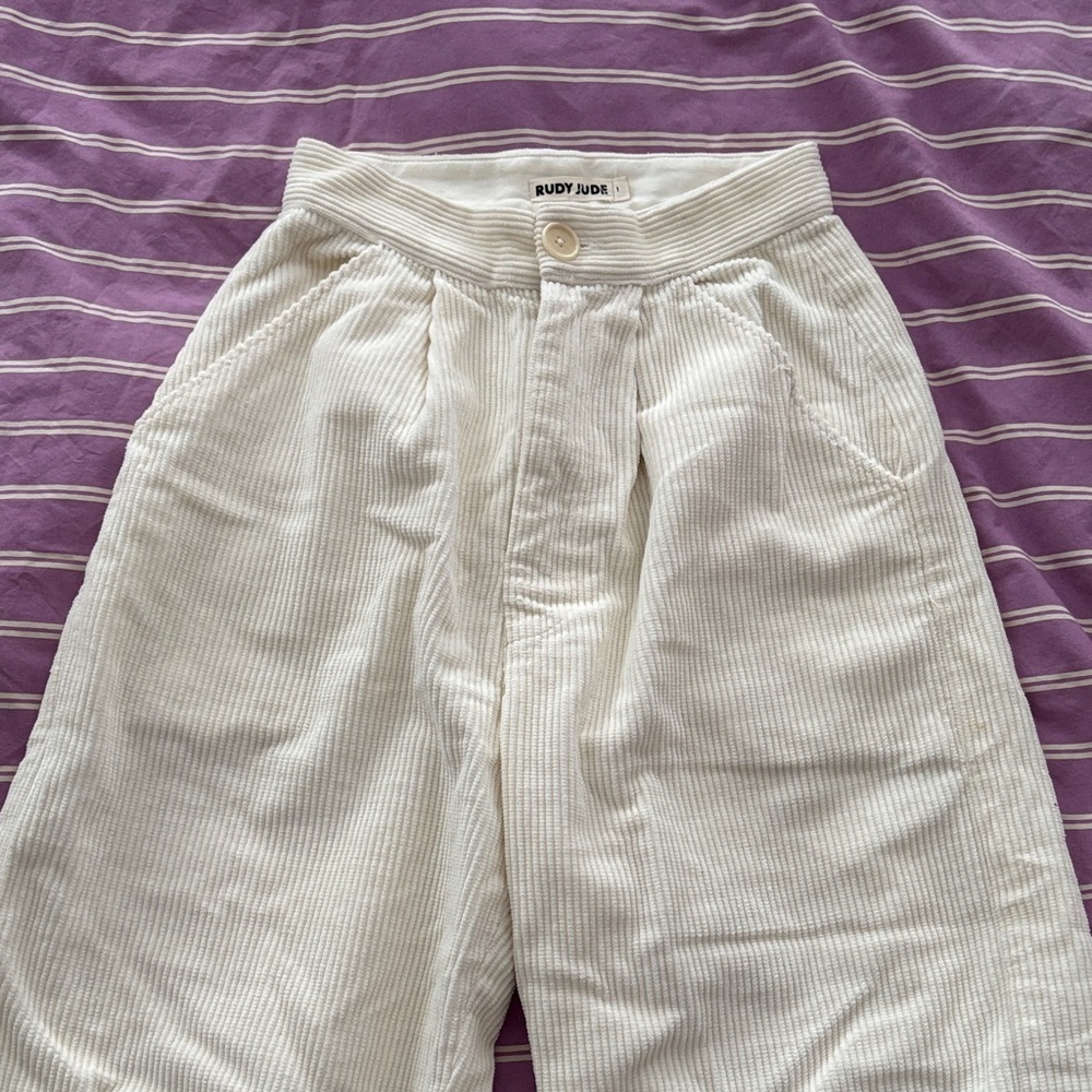 Rudy Jude Ivory Corduroy Wide Leg Pants